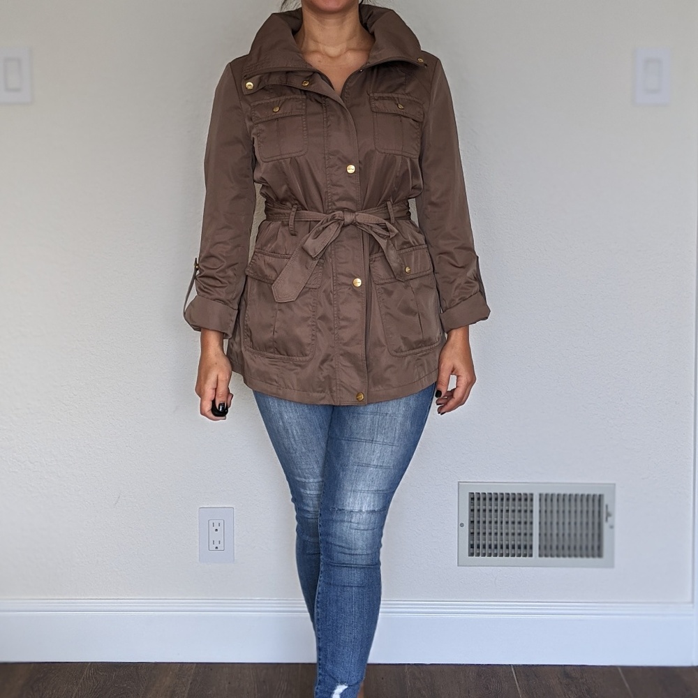 Ellen Tracy Techno Short Trench Coat
